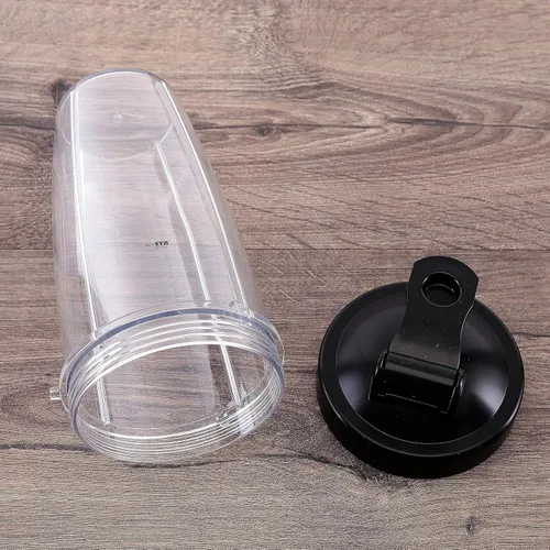 Vista 5 de NutriChef Vaso de mezcla grande de 24 onzas – Piezas de repuesto Contenedor de mezcla Tritan transparente con tapa para sorber y sellar, funciona