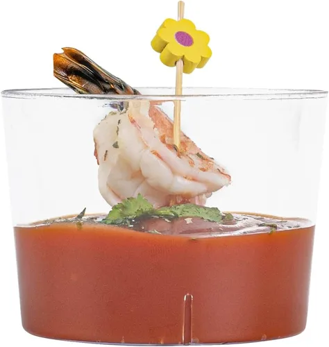 Vista 9 de Restaurantware Copas de parfait de 6 onzas, 20 tazas redondas de mousse, desechables, duraderos, de plástico transparente, para postres, aperitivos