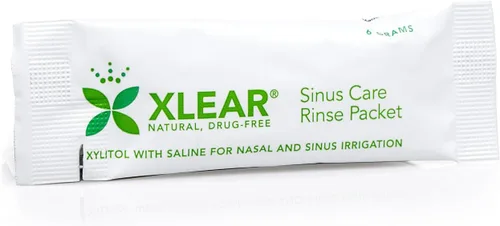 Vista 5 de Sistema de irrigación nasal Xlear con xilitol natural con 6 paquetes de solución salina y 1 botella para enjuague sinusal - Limpiador nasal