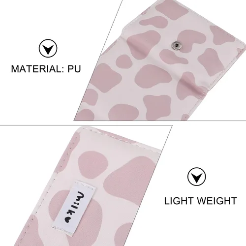Vista 8 de VALICLUD Cartera con estampado de vaca, cartera Kawaii de PU con estampado de vaca, monedero con estampado de vaca, lindo monedero para mujeres