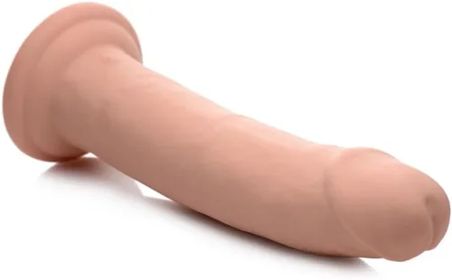 Vista 4 de 7X Consolador de silicona inflable y vibrante con control remoto, 8.5 pulgadas, color beige
