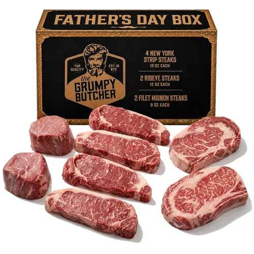 Vista 9 de Cesta de regalo Gourmet Butcher 6 cortes de carne de primera calidad – 4 solomillo superior y 2 filete miñón grande alimentado con pasto – Caja