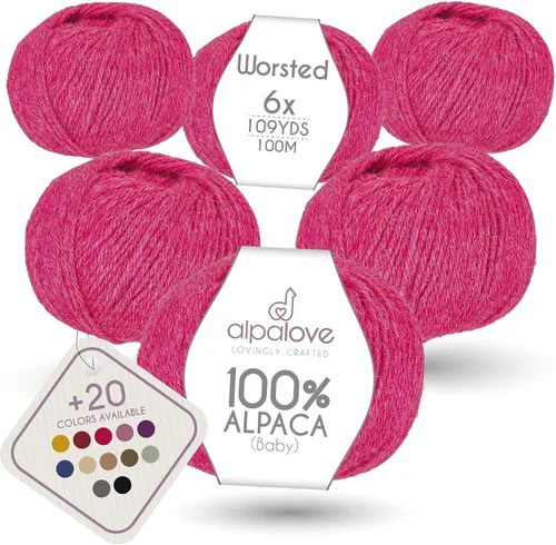 Vista 50 de Set de Lana Abultada (6 x 50 g) Súper Suave de Alpaca Bebé para Tejer Antracita 300 Metros