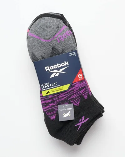 Vista 2 de Reebok Calcetines deportivos para mujer - Calcetines de corte bajo de rendimiento (paquete de 6)