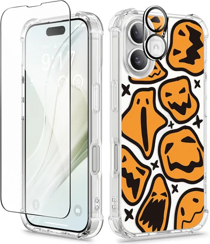 Vista 172 de GVIEWIN - Funda para iPhone 11 con protector de pantalla + protector de lente de cámara, cubierta protectora transparente suave de poliuretano