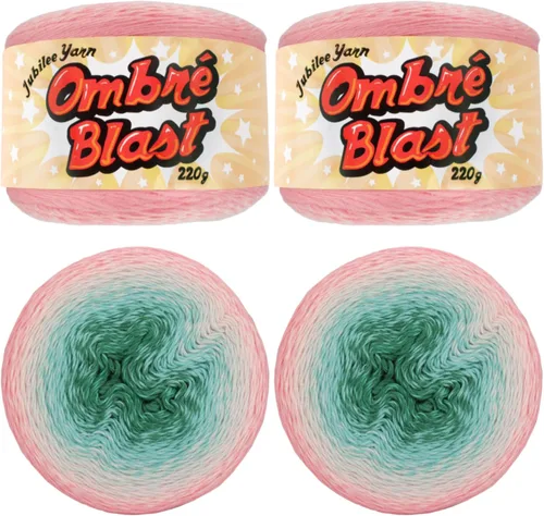 Vista 57 de JubileeYarn - Hilo Ombré Blast (7.76 oz/torta de algodón para bebé, 1 torta)