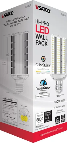 Vista 12 de Satco 40W/LED/WP/CCT/EX39/100-277V Blanco