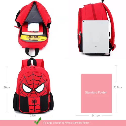 Vista 3 de Boqiao Mochila para niños pequeños, bonitas bolsas impermeables para niños y niñas de 2 a 5 años, Negro -, Mochila pequeña