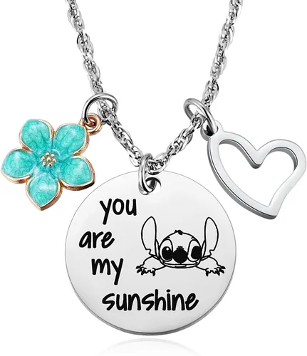 Vista 2 de MIXJOY Stitch Gifts You are My Sunshine Collar y tarjeta de mensaje para esposa, mamá, hermana, novia, mejor amiga, cumpleaños