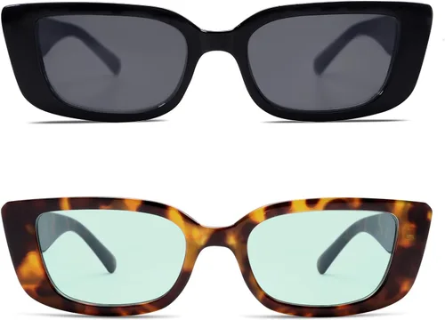 Vista 8 de Allarallvr Lentes de sol rectangulares para mujer, estilo retro de los años 90, Y2K, clásicos, vintage, cuadrados, AR82037