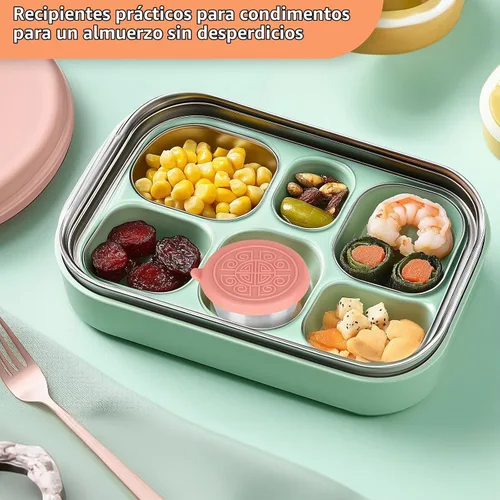 Vista 6 de 3 tazas de aderezo para ensalada de acero inoxidable de 1.6 onzas con tapa de silicona a prueba de fugas, recipiente de salsa reutilizable, caja