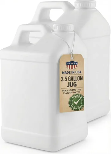 Vista 29 de kitchentoolz Jarra de 1 galón con tapa, jarra de plástico HDPE estilo F resistente para agua potable, campamento, almacenamiento de emergencia