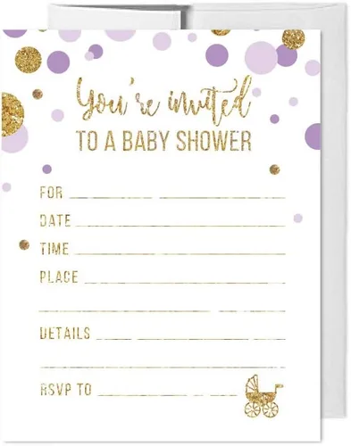 Vista 7 de Andaz Press Colección de fiesta de baby shower con purpurina dorada y lavanda, banderín colgante con cuerda, Welcome Baby!, 5 pies, 1 juego