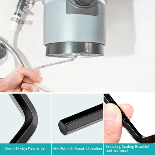Vista 4 de Llave de eliminación de basura, llave Jam-Buster de diseño alargado, herramienta Allen para eliminación de basura compatible con InSinkErator