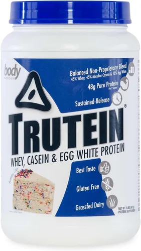 Vista 19 de Body Nutrition Trutein Polvo de Proteína Alto: 45% Suero, 45% Caseína, 10% Clara de Huevo, Sin Gluten, Bajo en Sodio, Polvo de Proteína de Suero