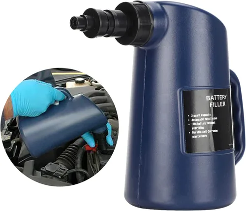 Vista 6 de Battery Filler - Botella de llenado de agua de batería de 2 litros/carrito de golf de ciclo profundo, botella de llenado de batería resistente