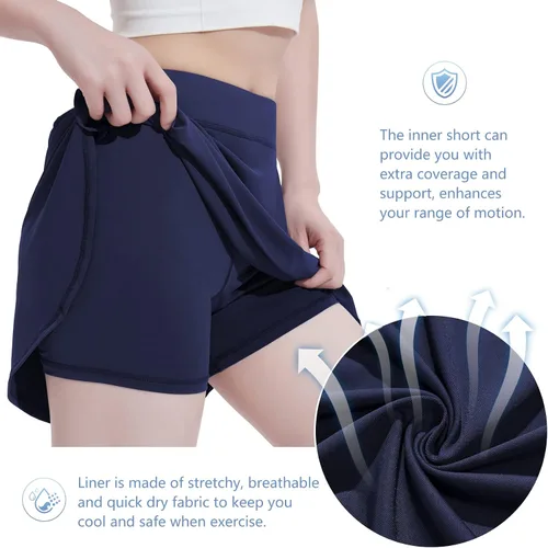Vista 5 de CAMEL CROWN Falda pantalón de golf con pantalones cortos para mujer