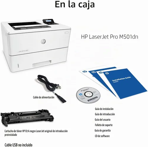 Vista 4 de HP LaserJet Pro M501dn Impresora dúplex con garantía in situ de un año, al siguiente día laborable (J8H61A)
