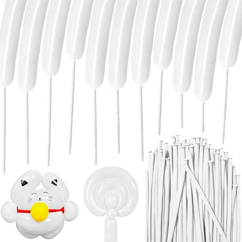 Vista 24 de 100Pcs Globos Negros 260, Globos Largos para Atar Arco de Globos, Globos Largos y Finos para Torcer Globos de Animales, Globos para Cumpleaños