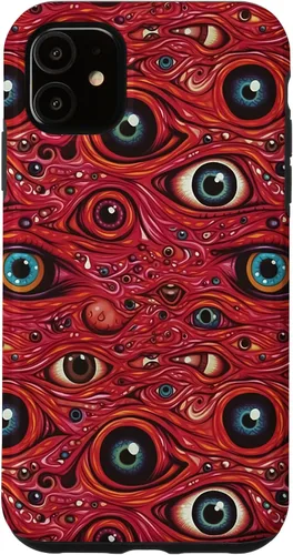 Vista 7 de iPhone 13 Weirdcore Dreamcore Horror Trippy psicodélico Estuche de globos oculares