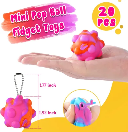 Vista 3 de Pelota inflable para presionar sus mini juguetes Fidget a granel, paquete