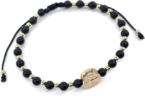 Vista 23 de St Benedict Coin and Natural Round Red Coral Beads Adjustable Bracelet for Women