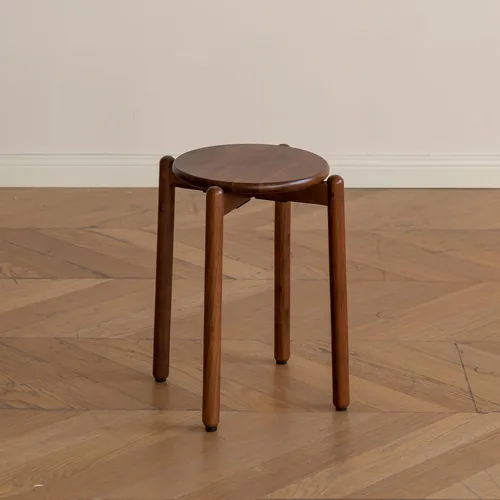 Vista 11 de Taburete apilable de roble, soporte pequeño para plantas, taburete redondo de madera para comedor, sala de estar, entrada, aula, escuela, 15.4 x
