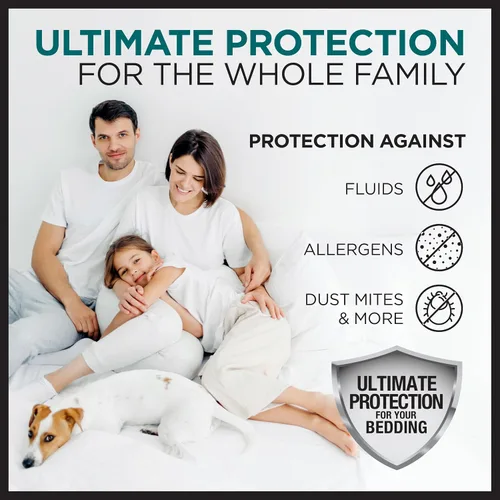 Vista 7 de Protect-A-Bed AllerZip - Funda de colchón con cremallera, a prueba de insectos y ácaros, protector de colchón de seis caras, 100% impermeable