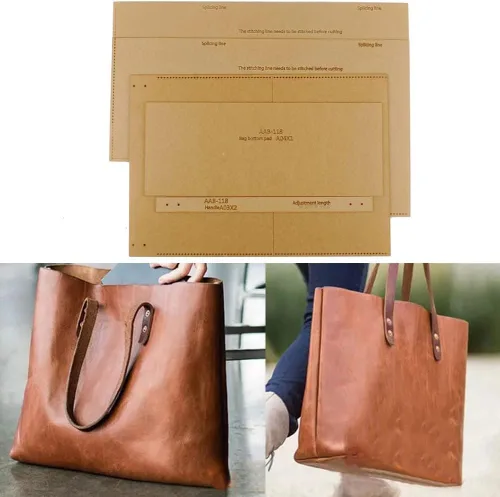 Vista 2 de NW AAB-118 Bolso de cubo de mujer Plantilla de acrílico Patrón de cuero Bolso de cuero de acrílico Patrón de cuero Plantillas de cuero para bolsa