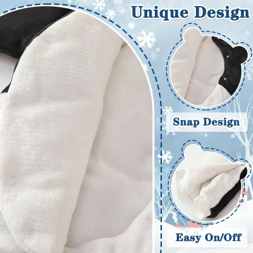 Vista 4 de Fairy Baby Traje de nieve para bebé recién nacido, oso enterizo, abrigo cálido de invierno para niñas y niños de 0 a 18 meses