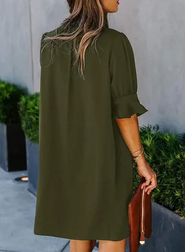 Vista 4 de ANFTFH Vestidos largos para mujer, vestidos casuales sin mangas con cuello en V para mujer