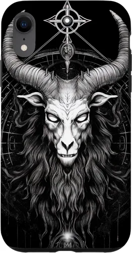 Vista 8 de iPhone 15 Baphomet Ocultista espeluznante gótico cabeza de cabra Satánico Diablo caso