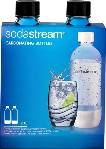 Vista 8 de SodaStream - Paquete doble de botellas delgadas de 1 litro aptas para lavavajillas (color negro)