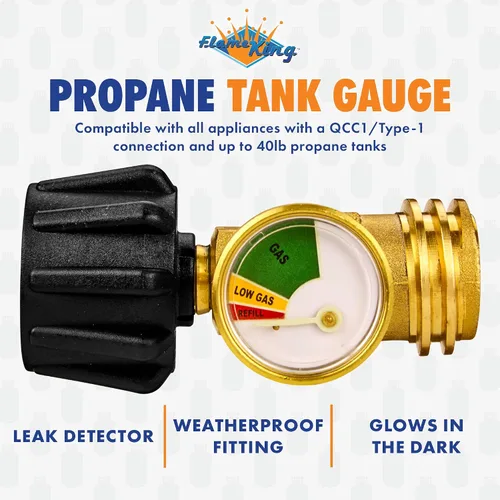 Vista 7 de Flame King Tanque de propano de acero de 40 libras + indicador de nivel de medidor de tanque de propano