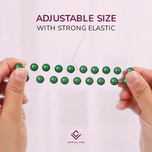 Vista 141 de Crystal Vibe Pulseras de cuentas de 0.315 in para mujeres y hombres, pulseras de cristal con piedras preciosas naturales, tamaño elástico ajustable