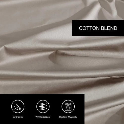 Vista 6 de Vera Wang - Juego de sábanas Queen, ropa de cama de lujo de algodón satinado, 800 hilos, juego de ropa de cama suave y lisa (Beige, Queen)