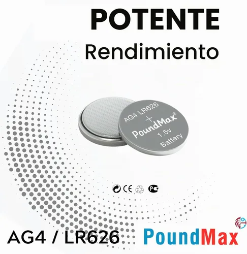 Vista 4 de PoundMax AG4 LR626 Baterías 1.5v Batería alcalina de botón - 10