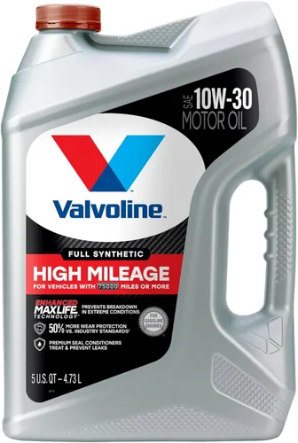 Vista 2 de Valvoline - Aceite de motor sintético completo de alto millaje con MaxLife Technology SAE 10W-30, 5 cuartos de galón, caja de 3