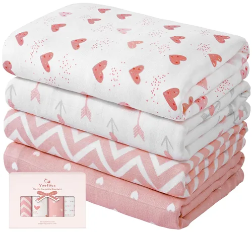 Vista 12 de Yoofoss Mantas de muselina orgánicas, 47 x 47 pulgadas, manta de recepción para bebés niños y niñas, esenciales para recién nacidos, suaves