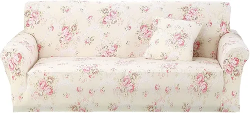 Vista 10 de Funda estampada para sofá, funda elástica para sofá, protector de sofá para sofá de 3 plazas, funda elástica para sofá con 1 funda de almohada