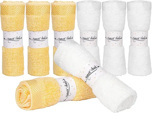 Vista 11 de Sweet Child Paquete de 8 paños para bebé, paño de rayón súper suave, paños de lavado para recién nacidos, bebés y niños, toallas de baño, toalla