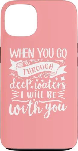 Vista 7 de iPhone 16 Bible Verse Isaiah 43:2 Christian Quote Motivational Gifts Case