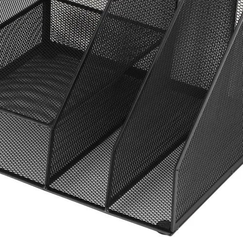 Vista 7 de Organizador de escritorio de malla metálica, soporte multifuncional para bolígrafos y organizador de suministros de oficina con diseño duradero