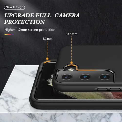 Vista 2 de para Samsung Galaxy S22 Plus - Paquete de 2 fundas de TPU autorreparables con soporte invisible (negro)