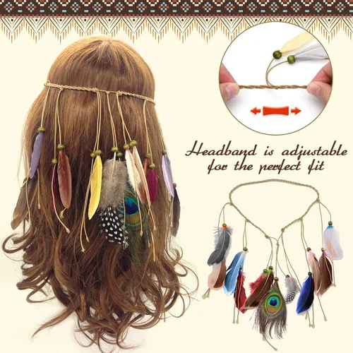 Vista 5 de Latocos 6 Pcs Girls Native American Costume Set Indian Princess Dress Outfit for Kids Cosplay Dress Up Pretend Play