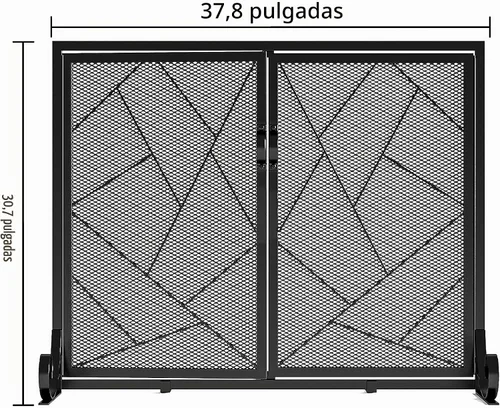 Vista 6 de Fire Beauty - Pantalla para chimenea con bisagras y marco de hierro, protector contra incendios para el hogar Adjustable Rear Feet, Thick Wrought