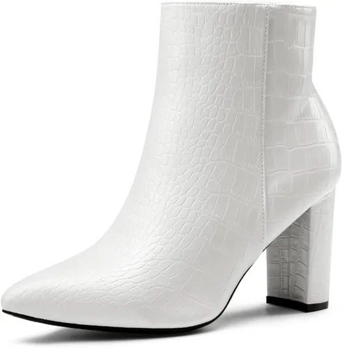 Vista 12 de DREAM PAIRS Botines de tacón grueso para mujer Negro