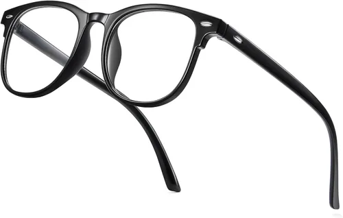 Vista 8 de Lentes de lectura para mujer, con bloqueo de luz azul, filtro UV, cuadrados, ligeros, para hombres y mujeres Transparente