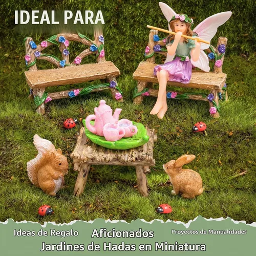 Vista 5 de Jardín de hadas – Accesorios y miniatura con figuras de jardín de hada (14 unidades) – Suministros de Pretmanns