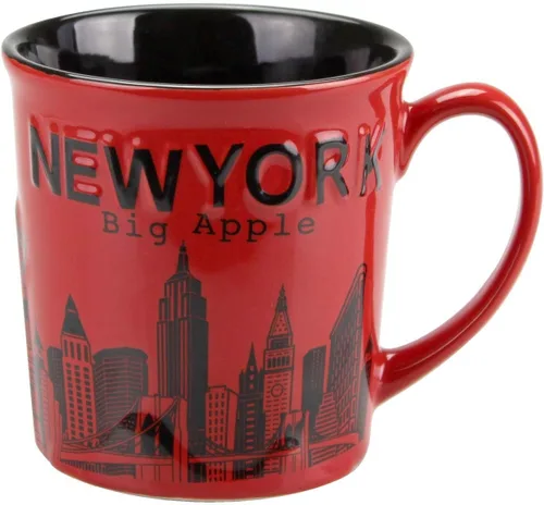 Vista 4 de Tazas de cerámica jumbo New York Big Apple City Skyline - 12oz (azul)